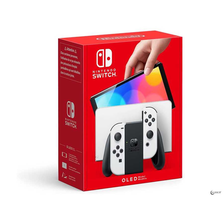Nintendo Switch (modèle OLED) avec station d'accueil et manettes Joy-Con  Couleur Blanc