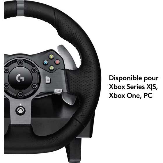 Logitech G920 Driving Force Volant de Course avec Pédales Xbox Series X|S, Xbox One, PC - Noir