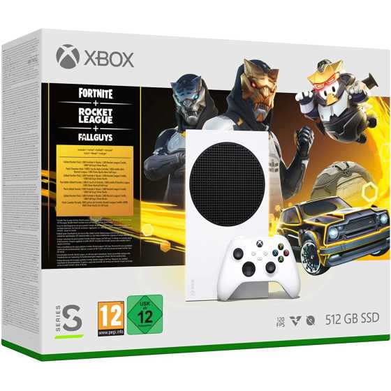 Xbox Series S Pack Chasseur doré : Fortnite, Rocket League & Fall Guys (contenus digitaux)
