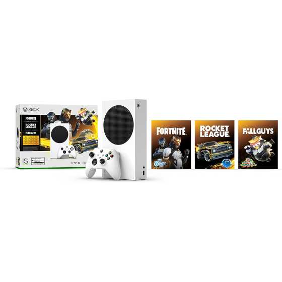 Xbox Series S Pack Chasseur doré : Fortnite, Rocket League & Fall Guys (contenus digitaux)