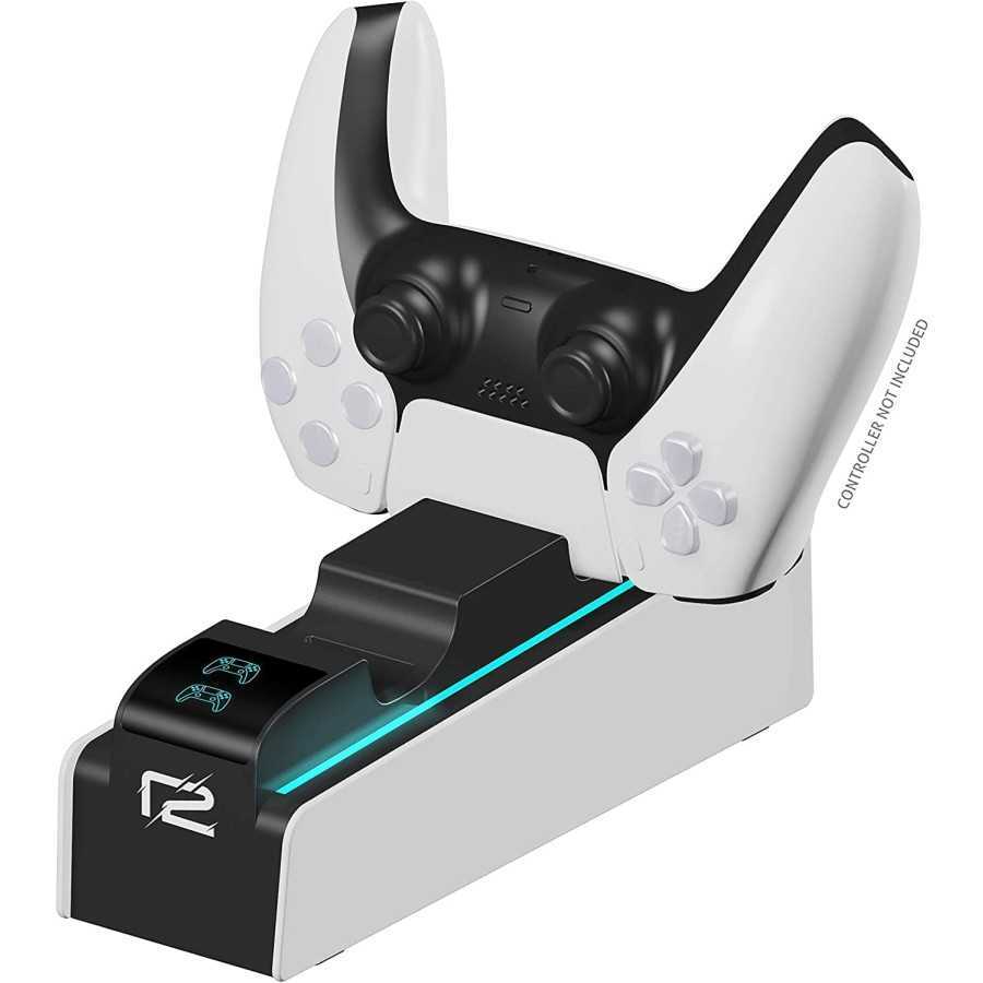 Raptor Gaming - Chargeur double blanc pour manettes PS5 DualSense