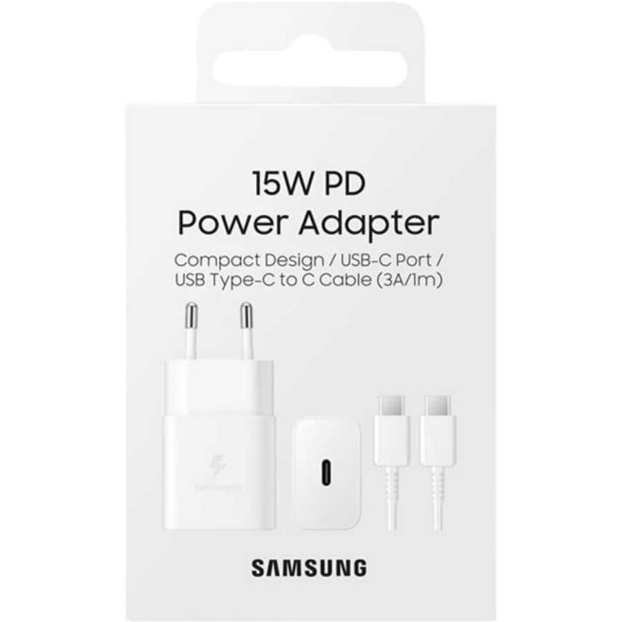 Chargeur Secteur 15W USB C (avec câble) Coloris Blanc SAMSUNG